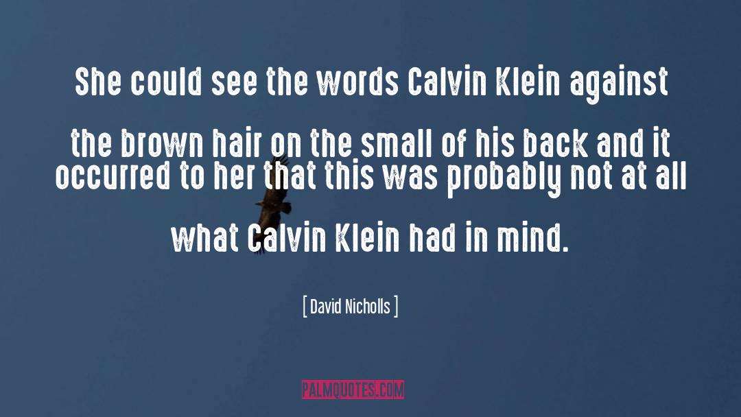 David Nicholls Quotes: She could see the words