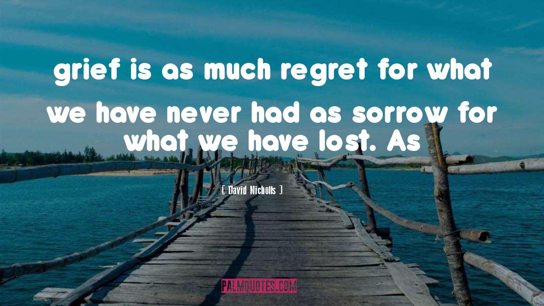 David Nicholls Quotes: grief is as much regret
