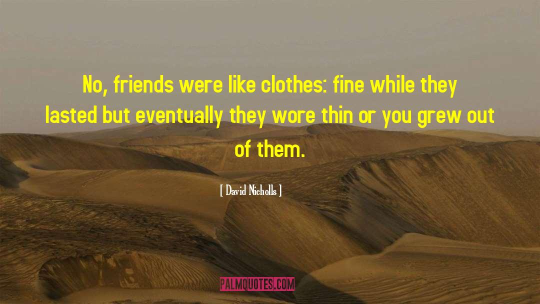 David Nicholls Quotes: No, friends were like clothes: