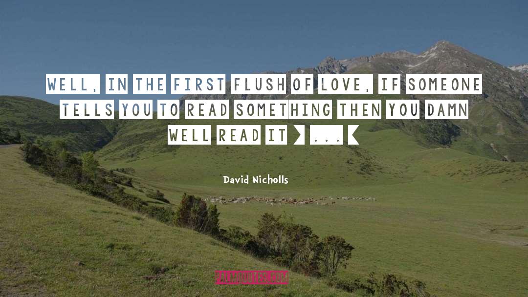 David Nicholls Quotes: Well, in the first flush
