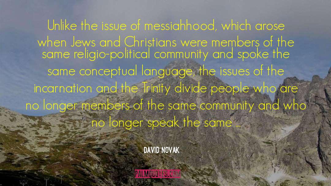 David Novak Quotes: Unlike the issue of messiahhood,