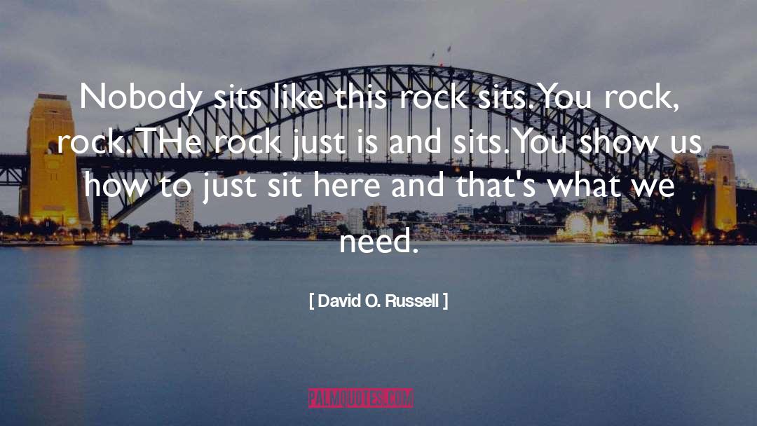 David O. Russell Quotes: Nobody sits like this rock