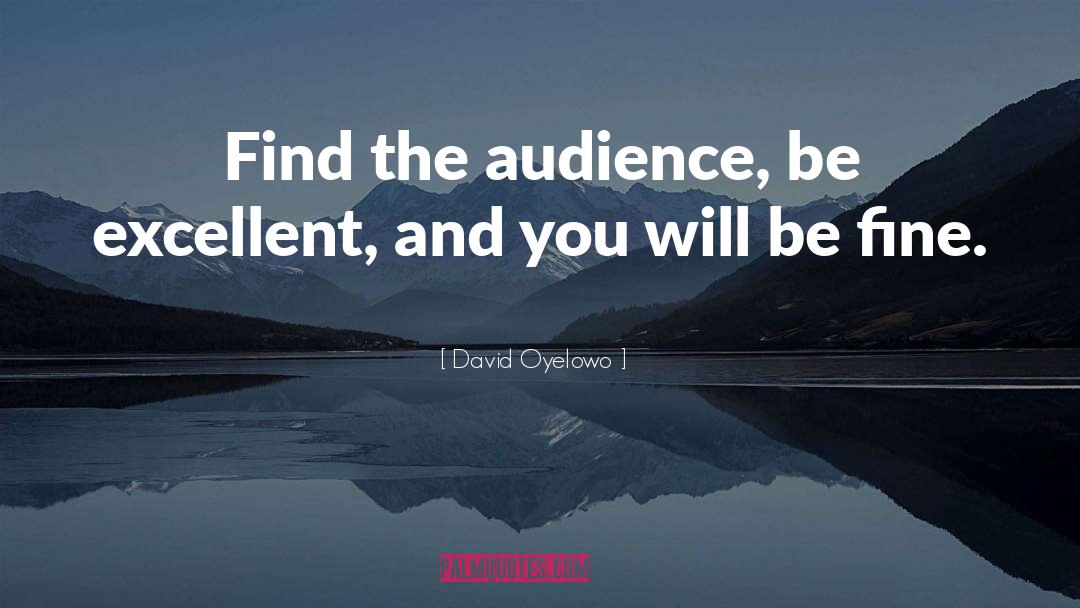 David Oyelowo Quotes: Find the audience, be excellent,