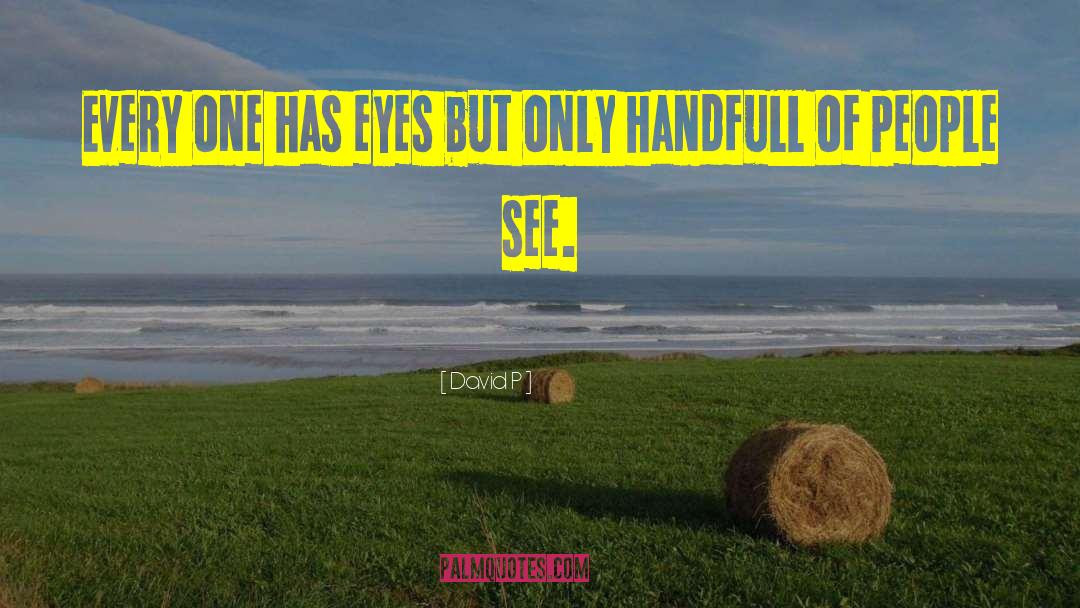 David P Quotes: Every one has eyes but