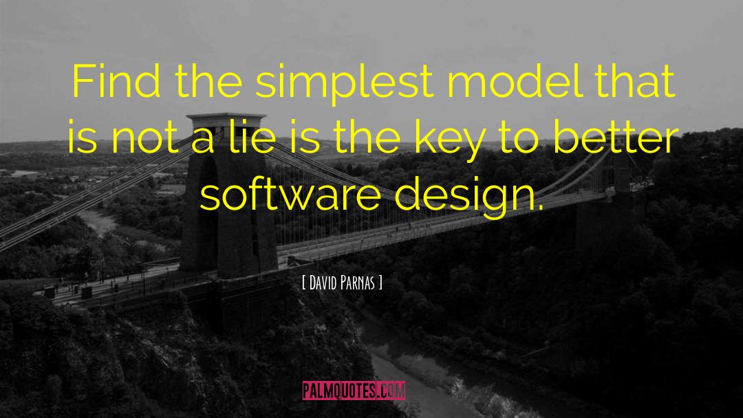 David Parnas Quotes: Find the simplest model that