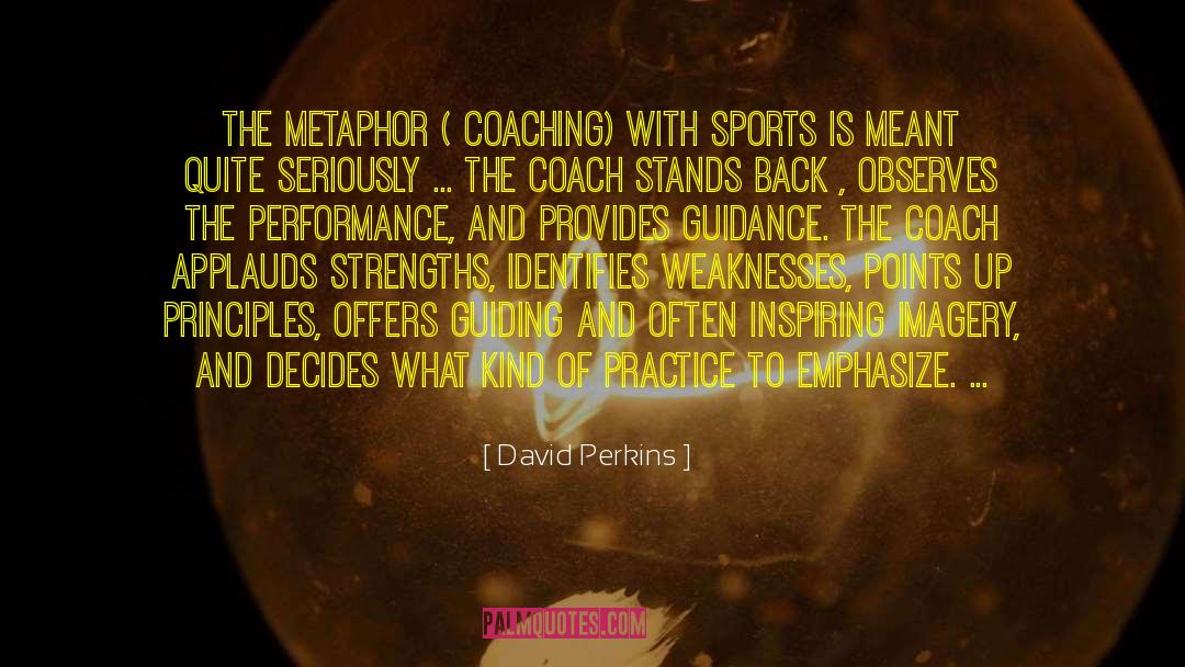 David Perkins Quotes: The metaphor ( coaching) with