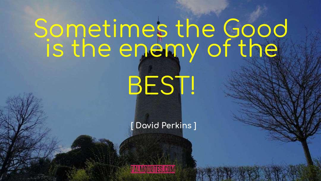 David Perkins Quotes: Sometimes the Good is the