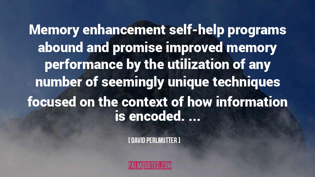 David Perlmutter Quotes: Memory enhancement self-help programs abound