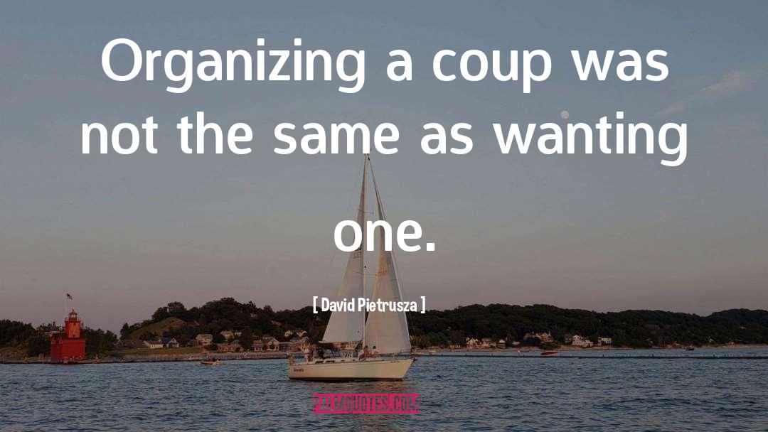 David Pietrusza Quotes: Organizing a coup was not