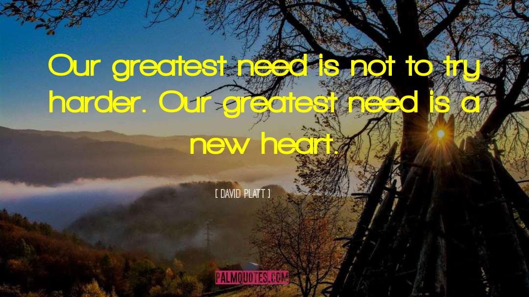 David Platt Quotes: Our greatest need is not