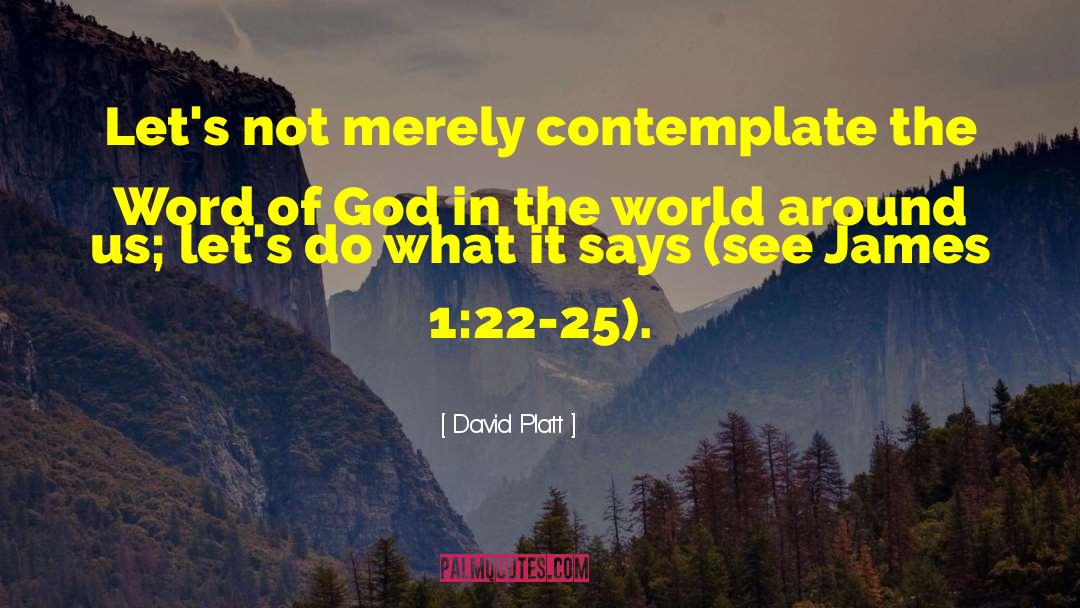 David Platt Quotes: Let's not merely contemplate the