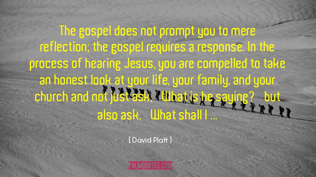 David Platt Quotes: The gospel does not prompt