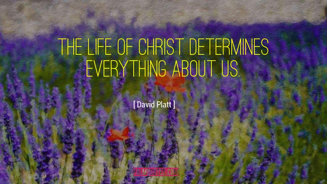 David Platt Quotes: The Life of Christ determines