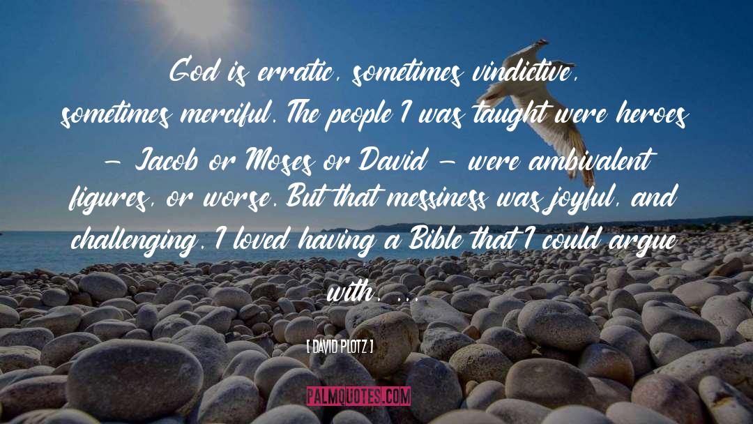 David Plotz Quotes: God is erratic, sometimes vindictive,