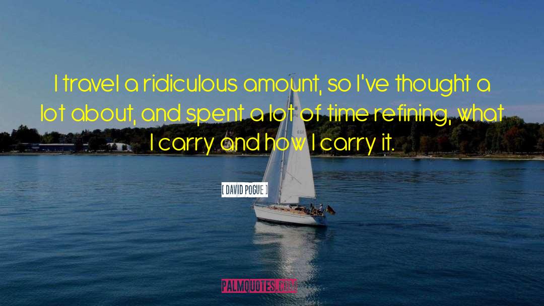 David Pogue Quotes: I travel a ridiculous amount,