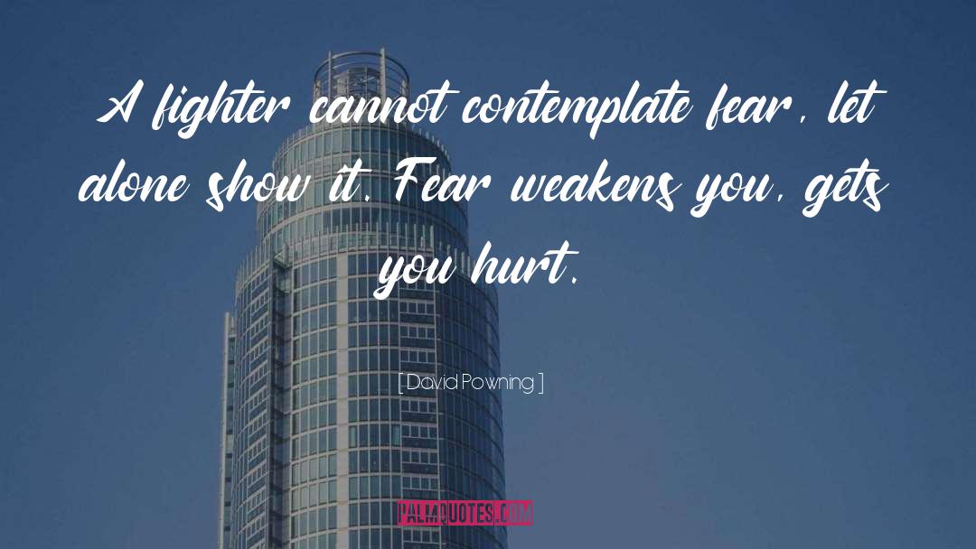 David Powning Quotes: A fighter cannot contemplate fear,