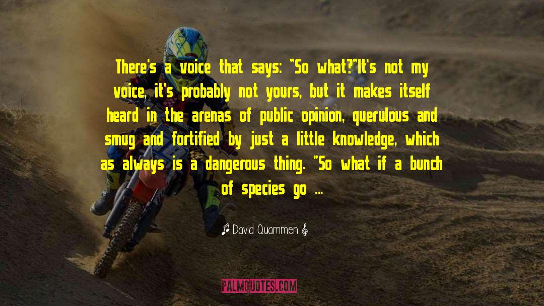 David Quammen Quotes: There's a voice that says: