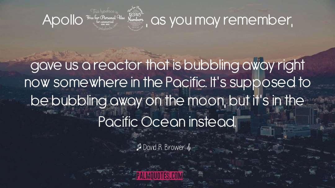 David R. Brower Quotes: Apollo 13, as you may
