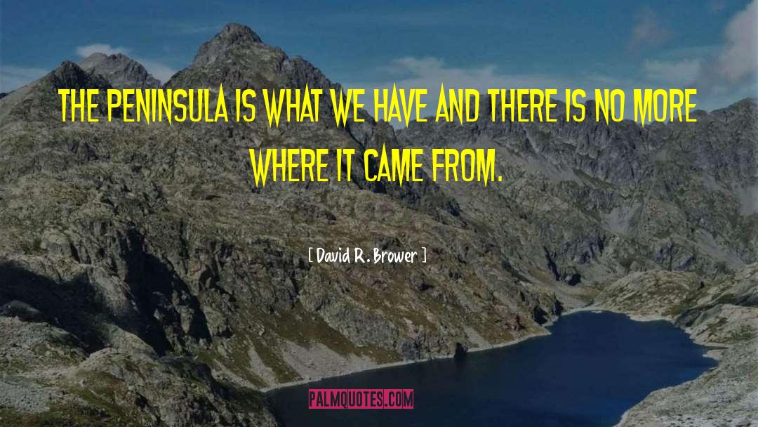 David R. Brower Quotes: The Peninsula is what we