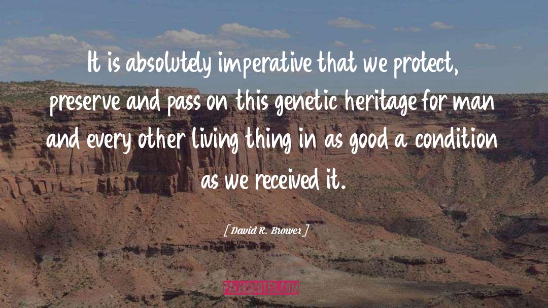 David R. Brower Quotes: It is absolutely imperative that