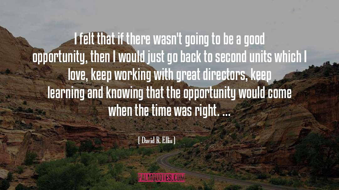 David R. Ellis Quotes: I felt that if there