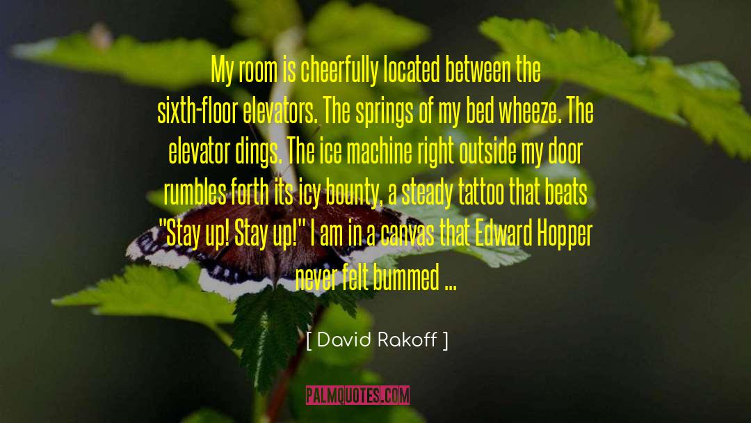 David Rakoff Quotes: My room is cheerfully located