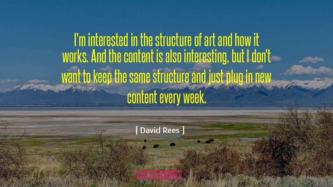 David Rees Quotes: I'm interested in the structure