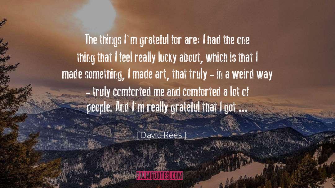 David Rees Quotes: The things I'm grateful for