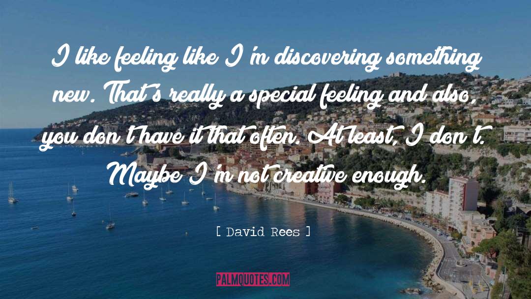 David Rees Quotes: I like feeling like I'm