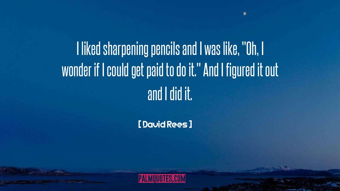 David Rees Quotes: I liked sharpening pencils and