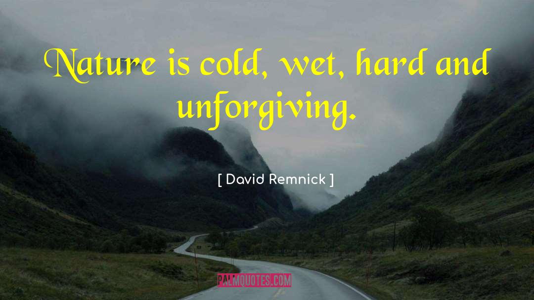 David Remnick Quotes: Nature is cold, wet, hard