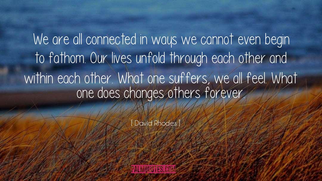 David Rhodes Quotes: We are all connected in