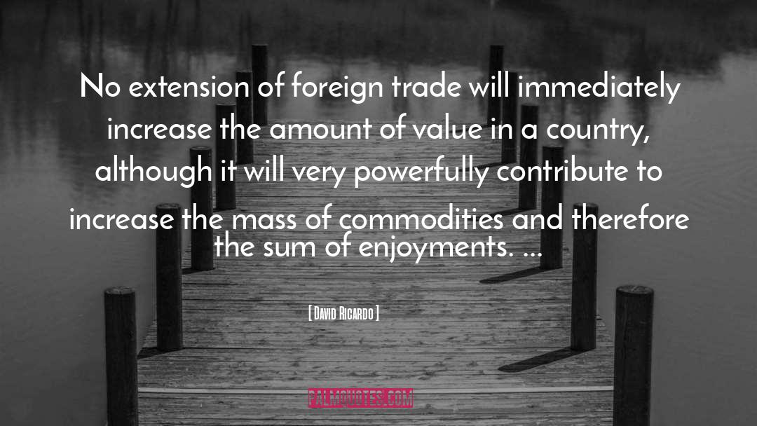 David Ricardo Quotes: No extension of foreign trade