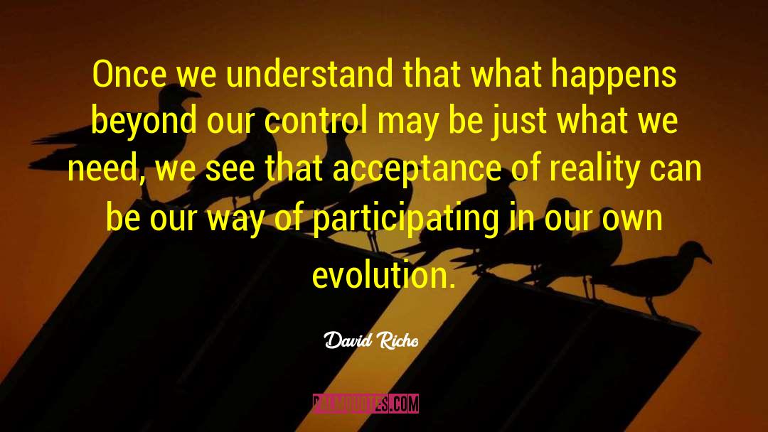 David Richo Quotes: Once we understand that what