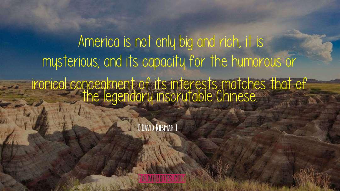 David Riesman Quotes: America is not only big
