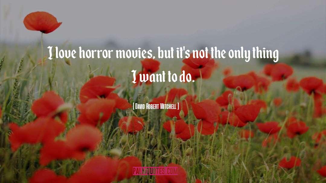 David Robert Mitchell Quotes: I love horror movies, but