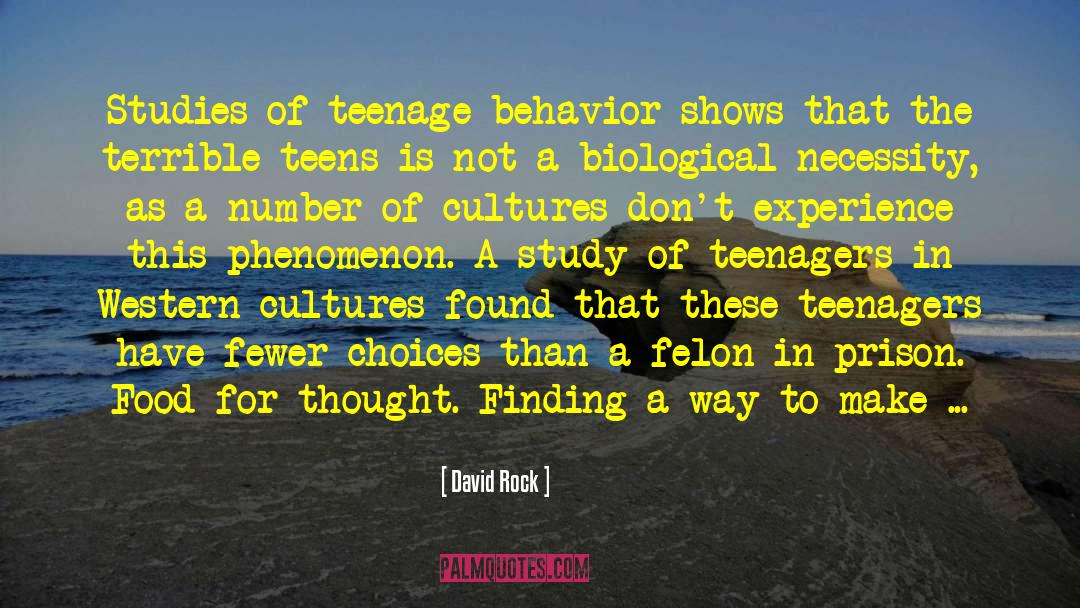 David Rock Quotes: Studies of teenage behavior shows