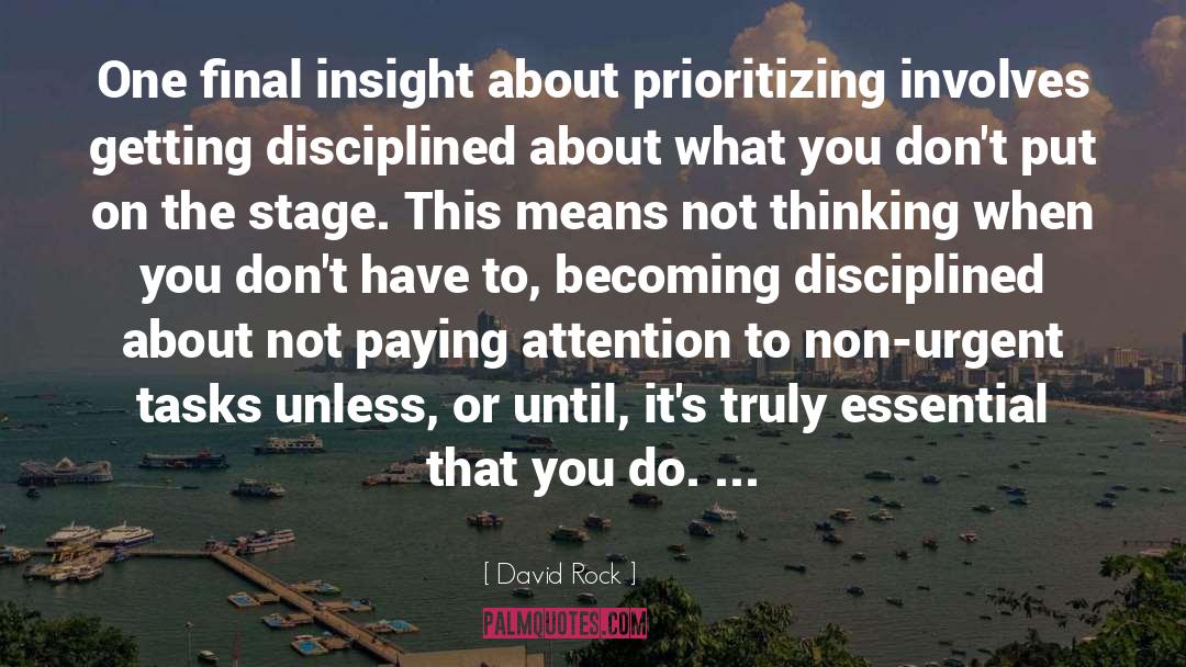 David Rock Quotes: One final insight about prioritizing