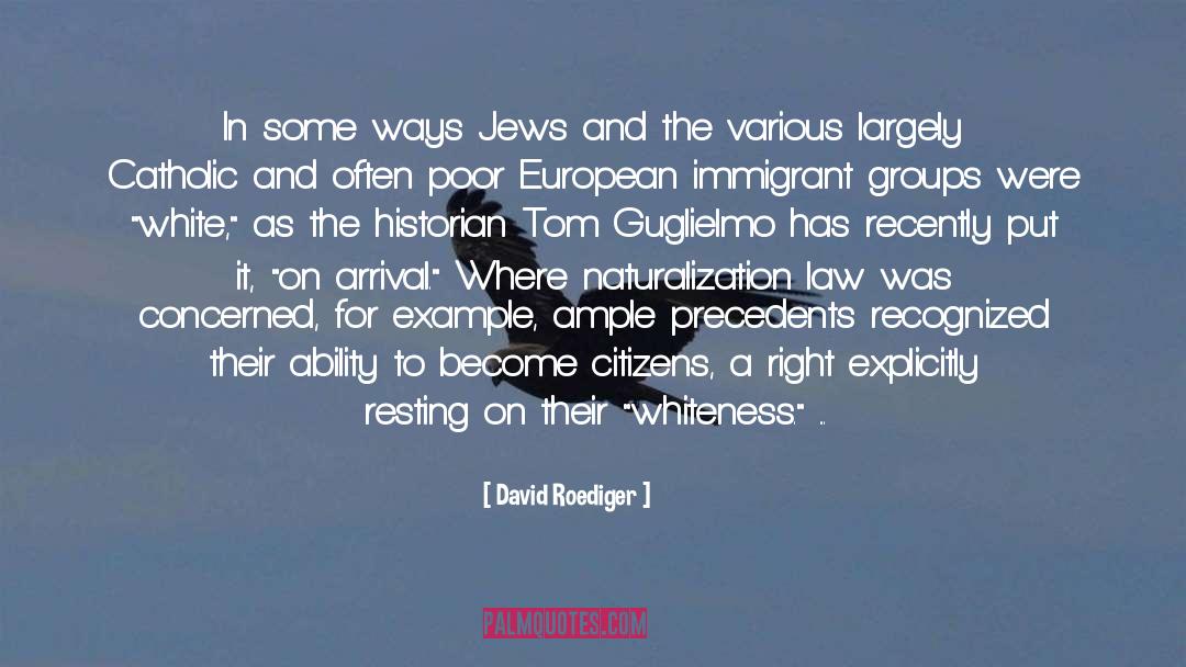 David Roediger Quotes: In some ways Jews and