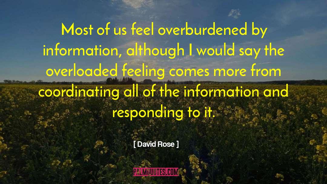 David Rose Quotes: Most of us feel overburdened