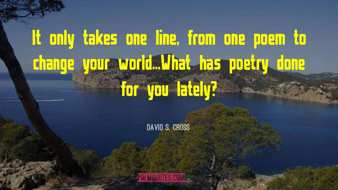 David S. Cross Quotes: It only takes one line,