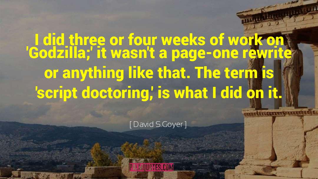 David S.Goyer Quotes: I did three or four