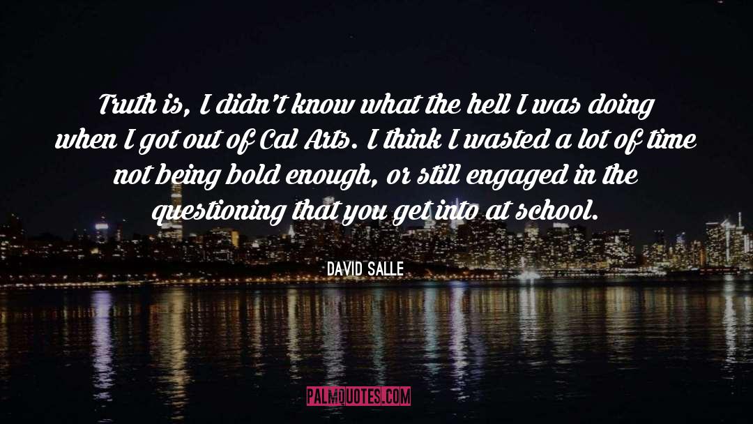 David Salle Quotes: Truth is, I didn't know