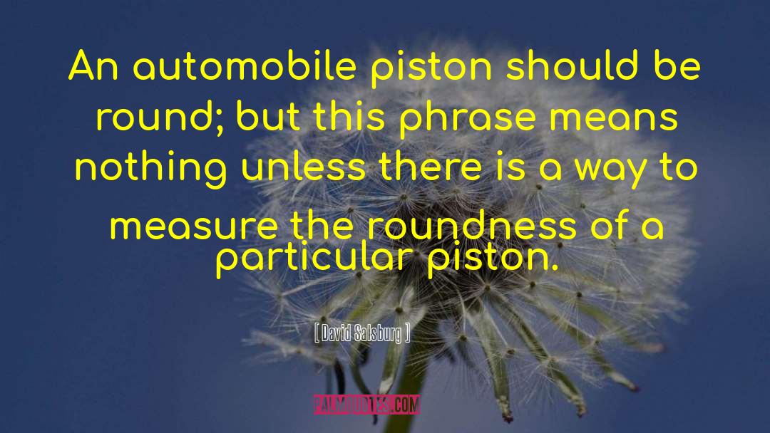 David Salsburg Quotes: An automobile piston should be