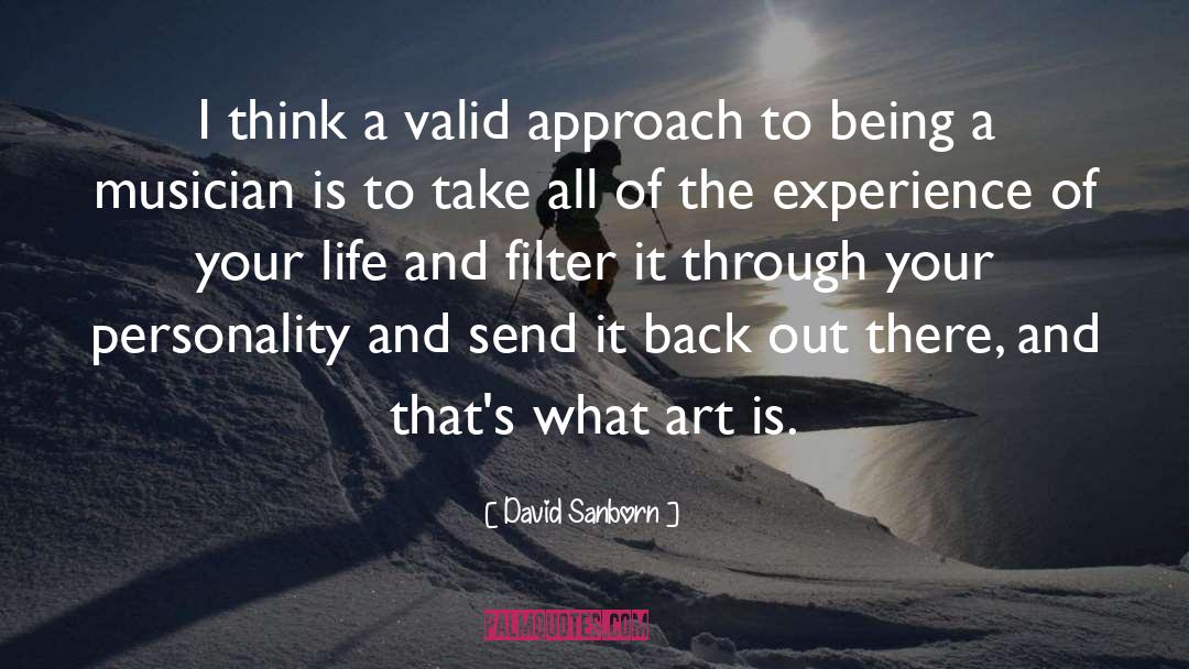 David Sanborn Quotes: I think a valid approach