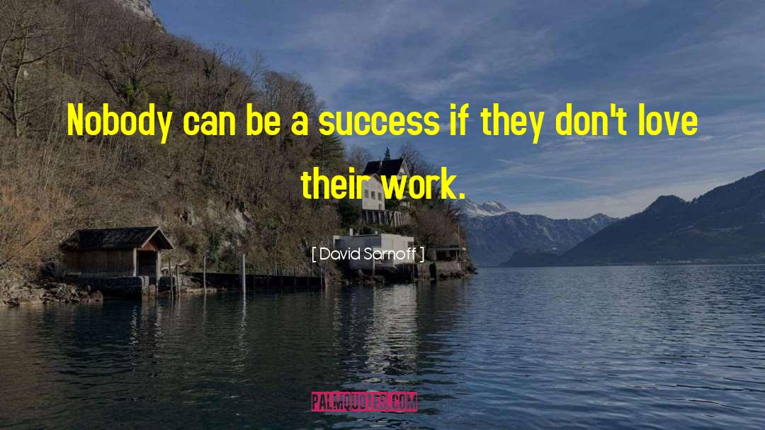 David Sarnoff Quotes: Nobody can be a success