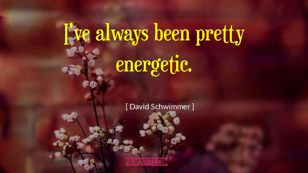 David Schwimmer Quotes: I've always been pretty energetic.