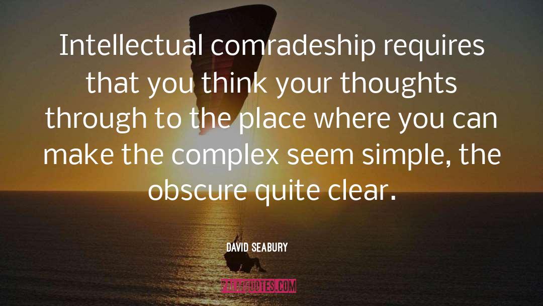 David Seabury Quotes: Intellectual comradeship requires that you