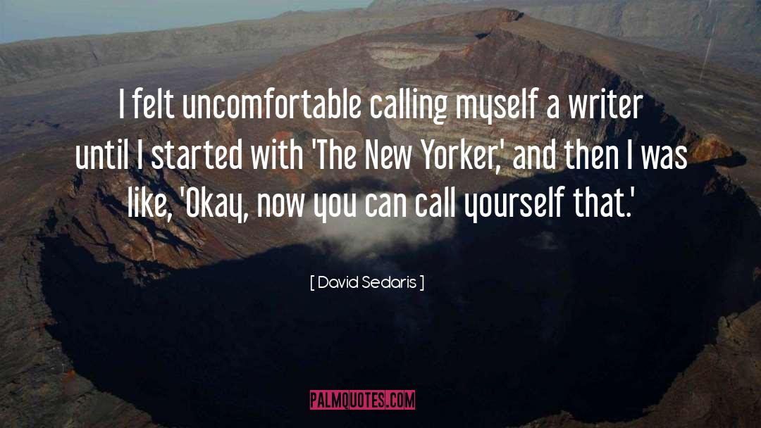 David Sedaris Quotes: I felt uncomfortable calling myself