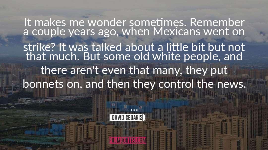 David Sedaris Quotes: It makes me wonder sometimes.